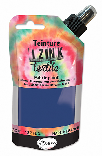  Aladine - Izink - Tinte textil en aerosol - Tinta textil  decorativa - Fácil aplicación - Fabricado en Francia - Botella en aerosol  de 2.7 fl oz - Color azul claro cielo : Arte y Manualidades